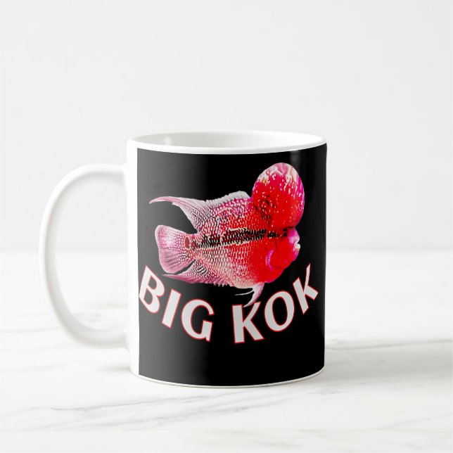 Flowerhorn Cichlid Big Kok Joke Funny Monster Kaffeetasse (Links)