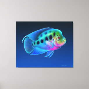 Flowerhorn Cichlid-Fisch-eingewickelte Leinwand