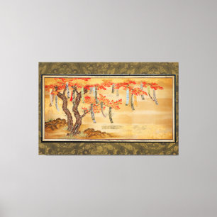 Flowering Cherry and Autumn Maples with Poem Slips Leinwanddruck