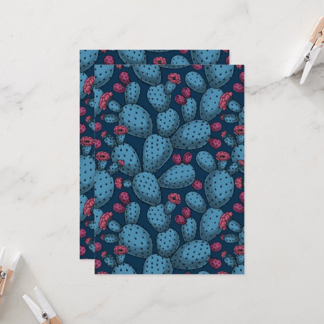 Flowering opuntia (Vorderseite/Rückseite Beispiel)