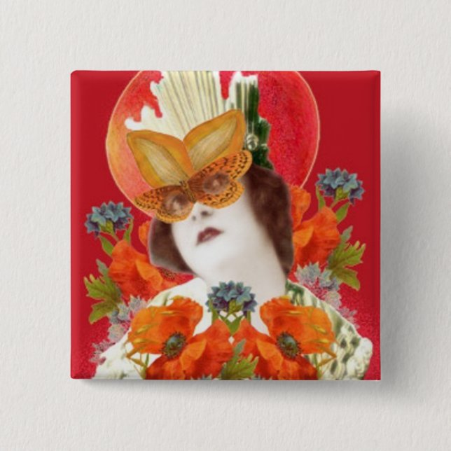 flowerLadyMangoHead II Button (Vorderseite)