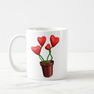 Flowerpot-Herzen Tasse