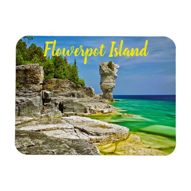 Flowerpot Island Kanada stilisiert Magnet (Horizontal)