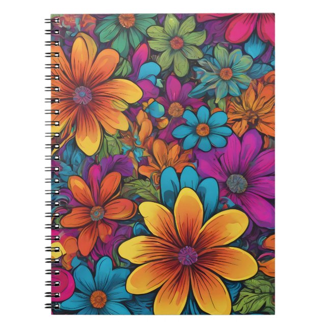 "Flowerpower" Art Spiral Notebook Notizblock (Vorderseite)