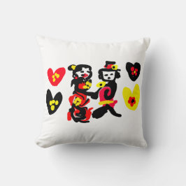 Flowers and black and red Valentine day Kissen