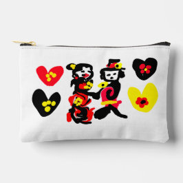 Flowers and black and red Valentine day Zubehörtasche