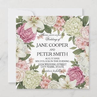 Flowers arrangement Budget Wedding Invitation Einladung
