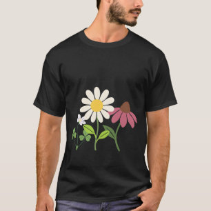 Flowers Botanical Nature Drawing T-Shirt
