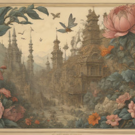 Flowers Castle & Postcard Tissue Paper Seidenpapier