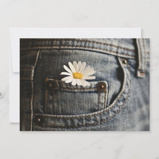 Flowers | Daisy in Jeans Pocket Dankeskarte (Vorderseite)