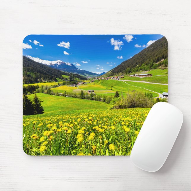 Flowers Dandelion Kanton Graubünden, Switzerland Mousepad (Mit Mouse)