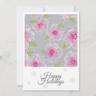 Flowers Elegance Happy Holidays Birthday Card Feiertagskarte