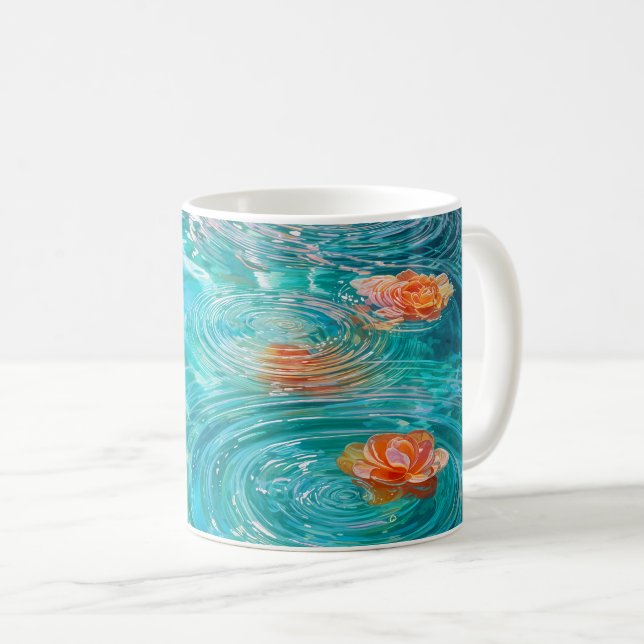 Flowers Floating on Water  Kaffeetasse (VorderseiteRechts)