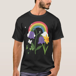 Flowers Floral Garden Drawing Plant Lovers T-Shirt