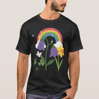 Flowers Floral Garden Drawing Plant Lovers T-Shirt