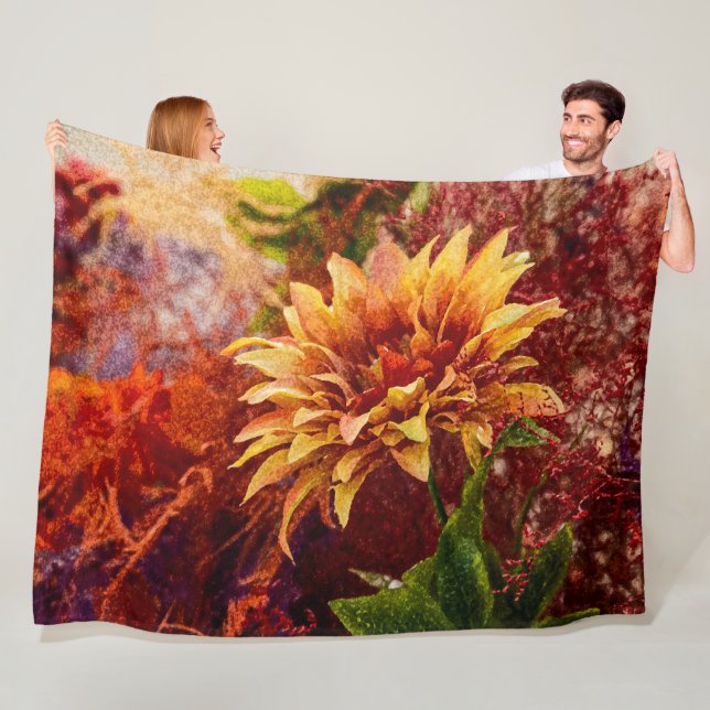 Flowers fulcolors woven blanket Jacquard Fleecedecke (Beispiel)