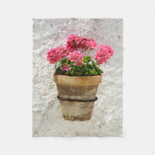 Flowers Geranium In Flower in Pot Fleecedecke
