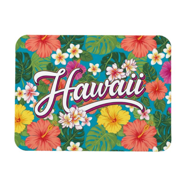 Flowers Hawaii Travel Magnet (Horizontal)