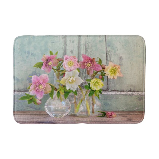 Flowers | Hellebores in Vases Badematte (Vorderseite)