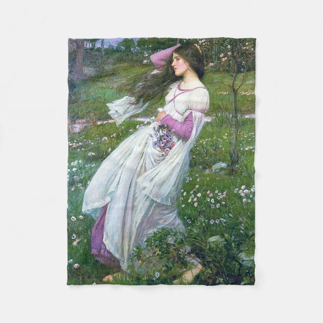Flowers im Wind, John William Waterhouse Fleecedecke (Vorderseite)