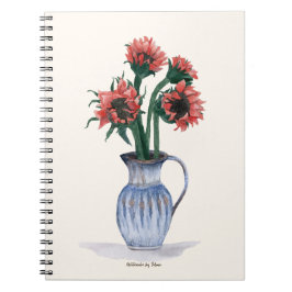 Flowers in a Vase Watercolor Notizblock
