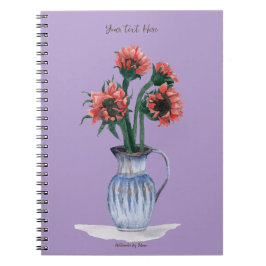 Flowers in a Vase Watercolor Notizblock