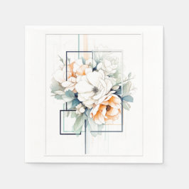 Flowers in Cube-Frame: Wedding Napkins Serviette