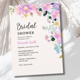 Flowers in pink tones boho summer Bridal Shower Einladung