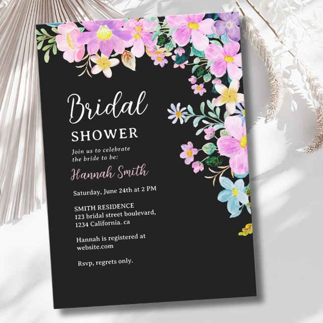 Flowers in pink tones boho summer Bridal Shower Einladung (Von Creator hochgeladen)