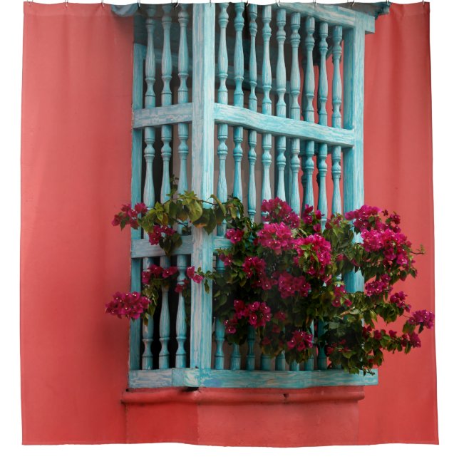 FLOWERS IN WINDOW DUSCHVORHANG (Vorderseite)