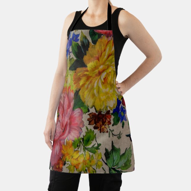 Flowers japandi colors texture apron schürze (InSitu)