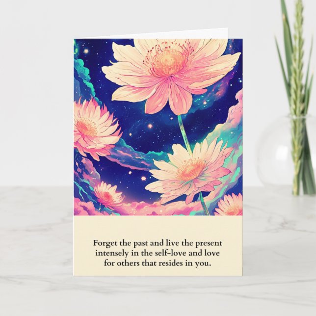 flowers message happy birthday karte (Vorderseite)