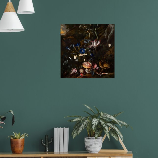 Flowers mushrooms butterflies frog & Snake Poster (Wohnzimmer 1)