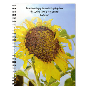 Flowers of Faith Sun Sunflower Scripture Notebook Notizblock