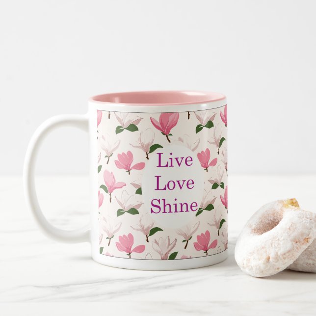Flowers of Hope Mug Zweifarbige Tasse (Mit Donut)