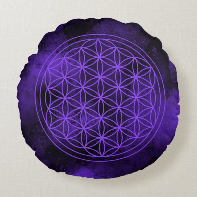 Flowers of life rundes kissen (Vorderseite)