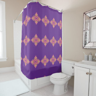 Flowers on Purple Shower Curtain Duschvorhang