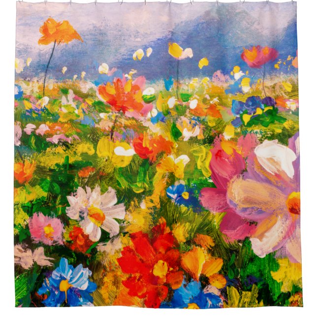 Flowers paintings monet painting claude impression duschvorhang (Vorderseite)