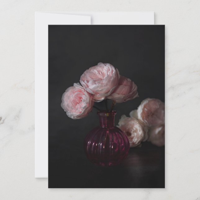 Flowers | Pale Pink Peonies in Vase Dankeskarte (Vorderseite)