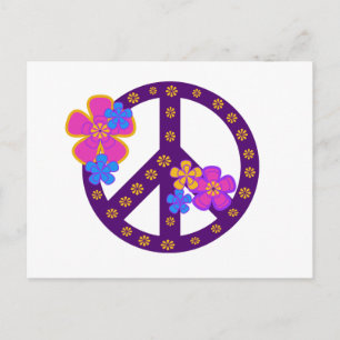 Flowers Peace Symbol Postkarte