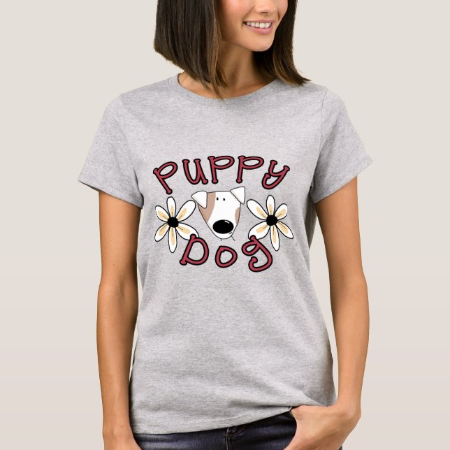 Flowers Puppy Dog T-shirts and Gifts (Vorderseite)