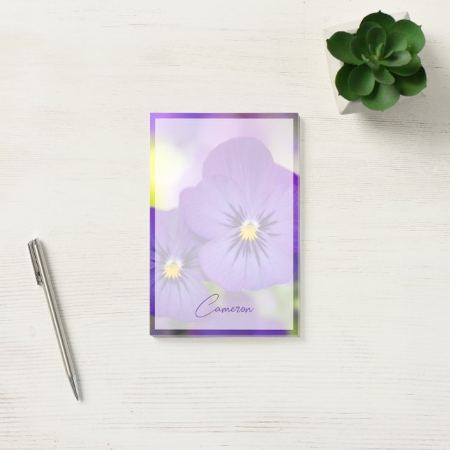 Flowers | Purple Pansies Post-it Klebezettel (Büro)