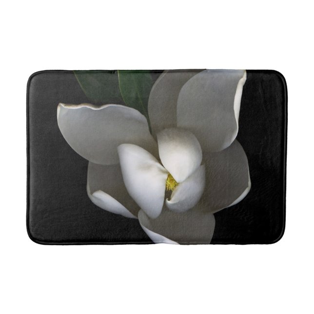 Flowers | Single White Magnolia Blossom Badematte (Vorderseite)