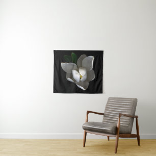Flowers   Single White Magnolia Blossom Wandteppich