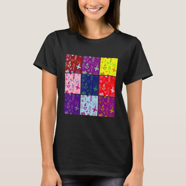 Flowers Squares Art T-Shirt (Vorderseite)