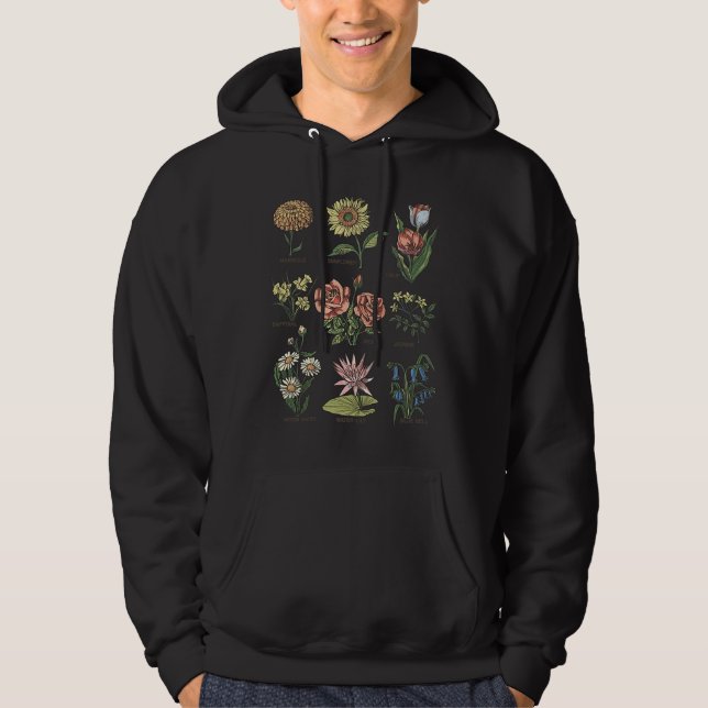 Flowers Sunflower Marigold Tulip Daffodil Rose Jas Hoodie (Vorderseite)