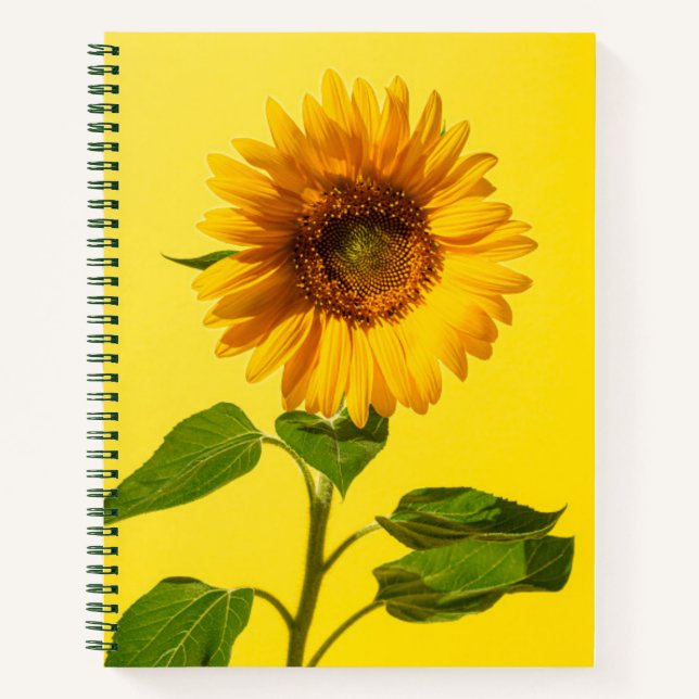 Flowers | Sunflower on Yellow Notizbuch (Vorderseite)