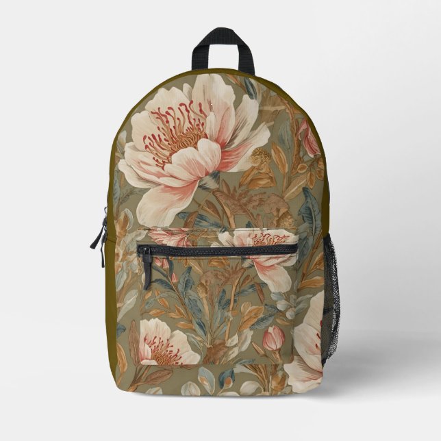 Flowers, Vintage,Glamorous Garden Blooms,  Bedruckter Rucksack (Vorderseite)