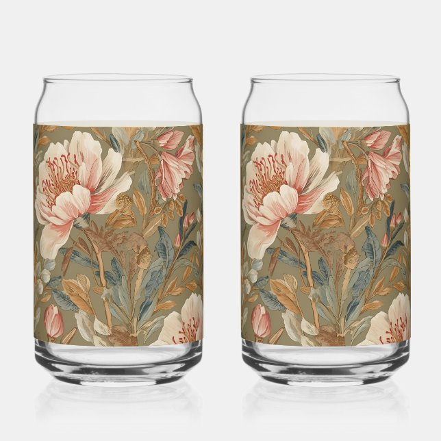 Flowers, Vintage,Glamorous Garden Blooms , Drinkwa Dosenglas (Vorderseite)