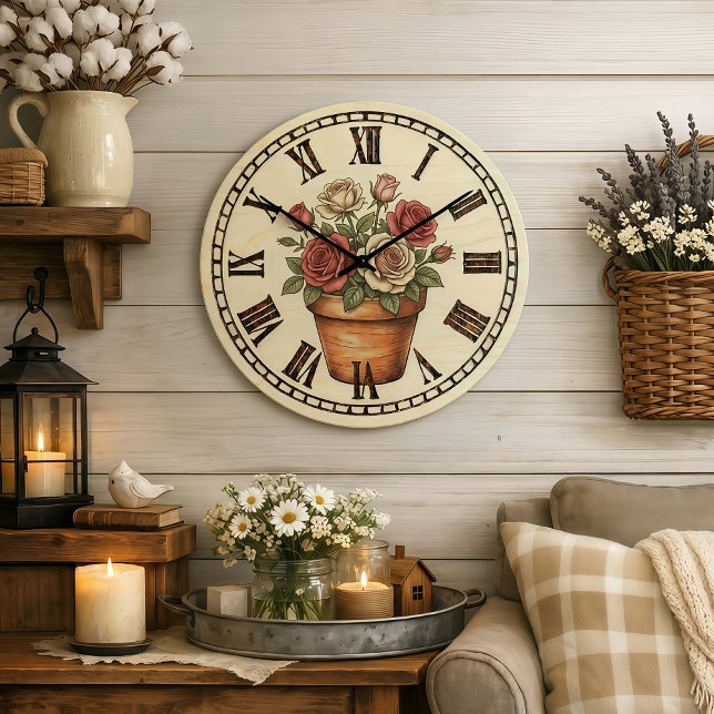 flowers - Wall Clock Große Wanduhr (Von Creator hochgeladen)